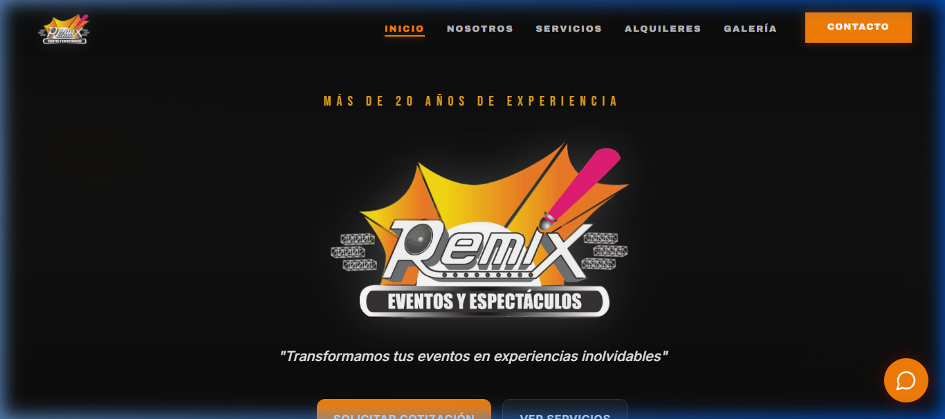 Captura del proyecto Remix Producciones